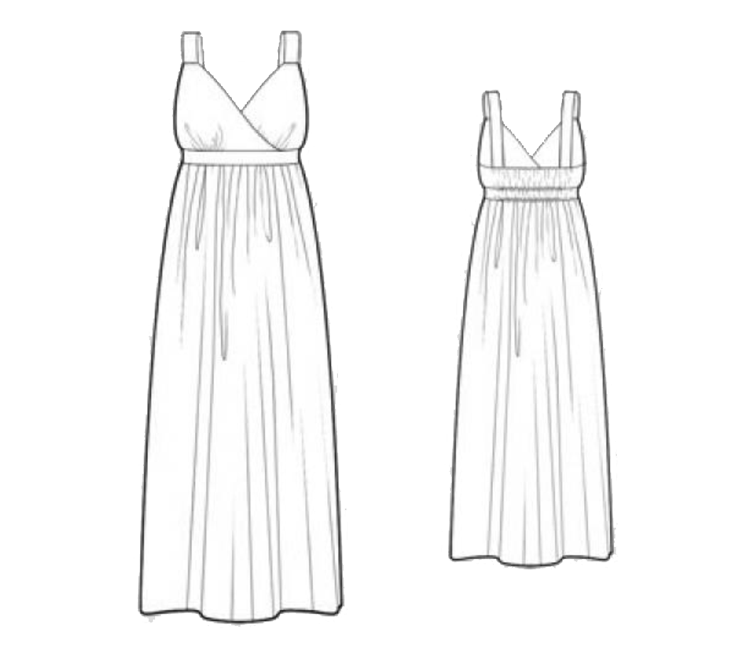 Made To Measure Patterns - Surplice Empire Waist Maxi Dress ...