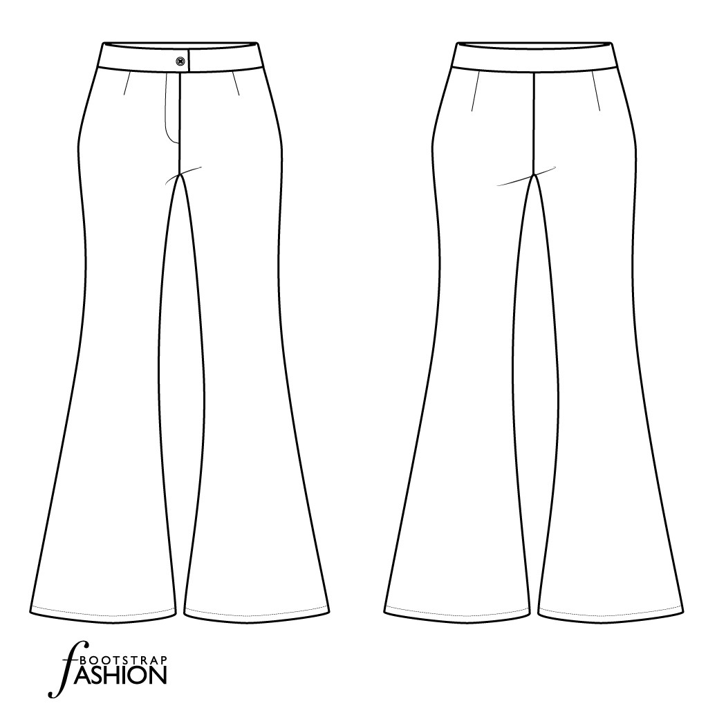 Flare Pants Sewing Pattern Custom Fit. Illustrated Sewing Instructions ...