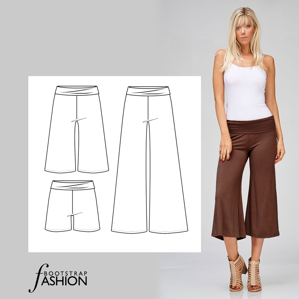 Palazzo Pants Sewing Pattern Online. Custom Fit. Illustrated Sewing ...
