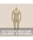Custom-Fit Youth Girls (Ages 7-16) DIY Full-Body Dress Form Sewing Pattern with Step-by-Step Photo Instructions