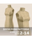 Instant PDF Download DIY Stuffed Dress Form in Standard Sizes 2-14 Sewing Patterns in Letter Format.