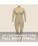 Custom-Fit Female DIY Full Body Dress Form Sewing Pattern with Photo Step-by-Step Sewing Instructions