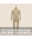 Custom-Fit Youth Boys (Ages 7-16) DIY Full-Body Dress Form Sewing Pattern with Step-by-Step Photo Instructions