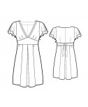 Custom-Fit Sewing Patterns - Capped Sleeve V-Neck Dress