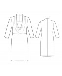 Custom-Fit Sewing Patterns -Deep Cowl Neck Knit Dress With Incet