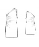 Custom-Fit Sewing Patterns - One Shoulder Draped Knit Dress