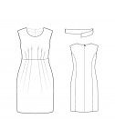 Custom-Fit Sewing Patterns - Scoop Neck Pleated Waistline And Removable Belt