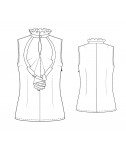Custom-Fit Sewing Patterns - Sleeveless Ruffle Neck Blouse