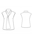 Custom-Fit Sewing Patterns - Capped-Sleeved Tie-Neck Blouse