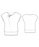 Custom-Fit Sewing Patterns - Capped-Sleeve Blouse with Asymmetrical Neckline