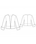 Custom-Fit Sewing Patterns - No-Collar V-Neck Short Jacket