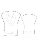 Custom-Fit Sewing Patterns - Cap-Sleeved V-Neck Blouse