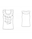 Custom-Fit Sewing Patterns - Sleeveless Ruffle Blouse