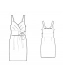 Custom-Fit Sewing Patterns - Surplice Draped Bodice Dress With Wide Set-in Waistband