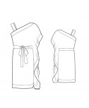 Custom-Fit Sewing Patterns - One Shoulder Draped Sleeve Dress