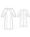 Custom-Fit Sewing Patterns - Raglan Sleeves Print/Color Block Knit Dress