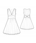 Custom-Fit Sewing Patterns - V Neck Sleeveless Dress With Full Skirt