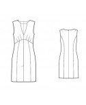 Custom-Fit Sewing Patterns - Split Neck Front Vent Sleeveless Dress