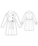 Custom-Fit Sewing Patterns - Asymmetrical Coat With Draped Collar And Tie