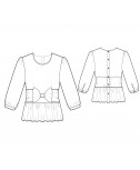 Custom-Fit Sewing Patterns - Round-Neck Blouse with Bow