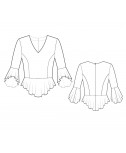 Custom-Fit Sewing Patterns - V-Neck Fitted Ruffle Blouse