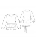 Custom-Fit Sewing Patterns - Round-Neck Double Peplum Blouse