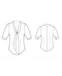 Custom-Fit Sewing Patterns - Fitted Blouse with Tie
