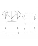 Custom-Fit Sewing Patterns - Sweetheart Top With Surplice Neckline With Empire Waistband