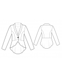 Custom-Fit Sewing Patterns - Long-Sleeved Fitted Jacket with Peplum Fish Tail