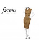 Custom-Fit Sewing Patterns - Asymmetrical Pencil Dress With Collar