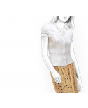 Custom-Fit Sewing Patterns - Short-Sleeved Button-Down Blouse With Lace Trim