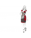 Custom-Fit Sewing Patterns - V-Neck Dress With Draped Skirt