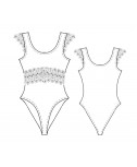 Custom-Fit Sewing Patterns - Lace Trimmed Bodysuit With Cap Sleeves