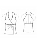 Custom-Fit Sewing Patterns - Tie-Front Halter Top with Collar