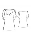 Custom-Fit Sewing Patterns - Cowl Neck Split Sleeve Top