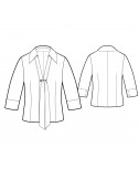 Custom-Fit Sewing Patterns - Long-Sleeved Blouse with Collar and Tie