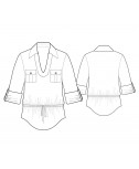 Custom-Fit Sewing Patterns - Camp Shirt with V-Neck