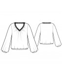 Custom-Fit Sewing Patterns - Loose Fitting Blouse with V-neck
