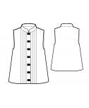 Custom-Fit Sewing Patterns - Sleeveless Blouse with Mandarin Collar