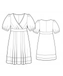 Custom-Fit Sewing Patterns - Surplice Puff Sleeve Empire Waist Dress