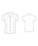 Custom-Fit Sewing Patterns - Cap-Sleeved Button-Down Tailored Blouse