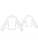 Custom-Fit Sewing Patterns - Ruched Sleeves Knit Turtleneck