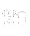 Custom-Fit Sewing Patterns - Capped-Sleeved Blouse with Front Ruffle