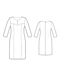 Custom-Fit Sewing Patterns -  Long Sleeve Slash Neck Dress