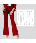 Flared Pants Custom Fit Sewing Pattern. Illustrated Sewing Instructions