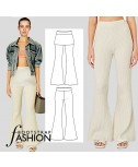  Custom-Fit Exclusive Designer Pattern. Easy 2-in-One Knit Pull-On Bell Bottom Pants With Step-by-step Sewing Instructions.