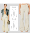 Flared Trousers. Easy Custom-Fit Pattern. Step-by-step Sewing Instructions
