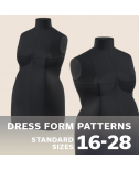 Instant PDF Download DIY Stuffed Dress Form Sewing Pattern in Standard Plus Sizes 16-28. 