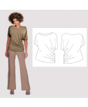 Easy Sewing Pattern Asymmetric Tee. Custom fit. Sewing Instructions For Beginners