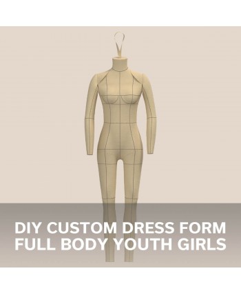 Custom-Fit Youth Girls (Ages 7-16) DIY Full-Body Dress Form Sewing Pattern with Step-by-Step Photo Instructions